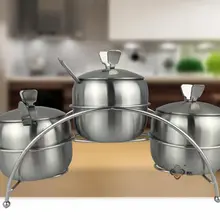 Хранилище специй контейнер 7 шт./компл. банки для кухни в форме яблока Organizador из нержавеющей стали соль сахарница банки горшки ложки