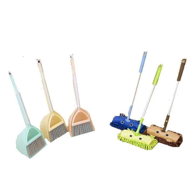 Children Baby Mini Mop Broom Dustpan Set Cleaning Cleaner Toy Play House Cosplay