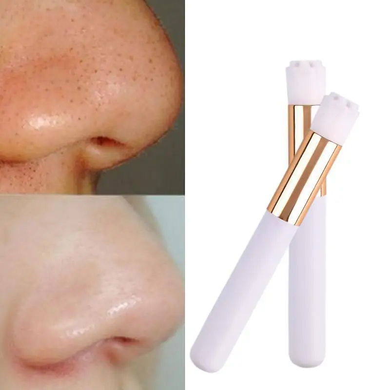 

1pcs Face Nasal Pore Nose Cleaning Brush Makeup Accessories Cosmetic Tools Round Flower Wooden Handle Blackhead Remove Women