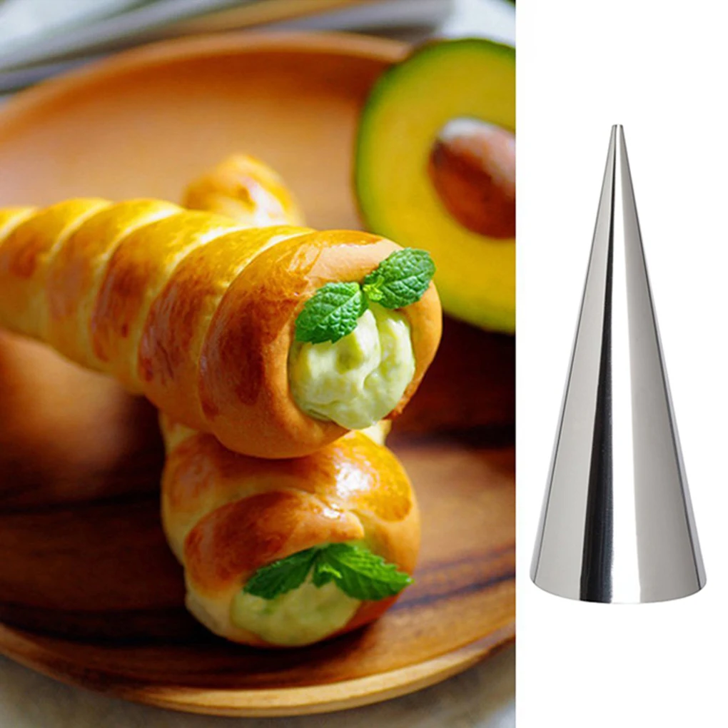 

5/12PCS Conical Tube Cone Roll Moulds Stainless Steel Spiral Croissants Molds Pastry Cream Horn Cake Bread Mold