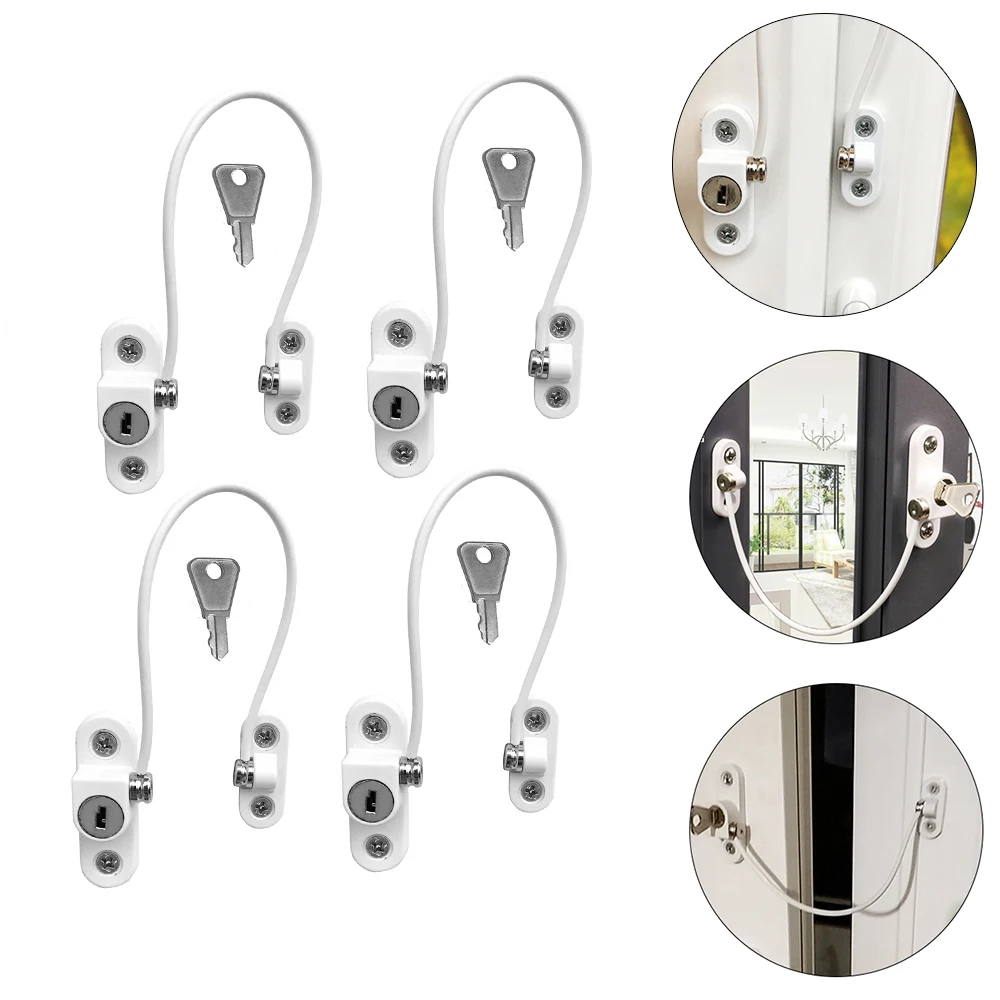 4 Pcs/lot Baby Safety Locks Children Protection Window Lock For Kids Infant Security Locks Stainless Steel Child Window Limiter