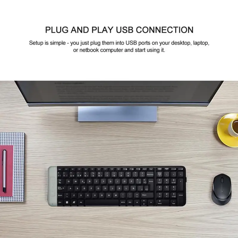 Logitech K230 немой Беспроводной Клавиатура 2 4 ГГц Офис клавиатура супер экономия