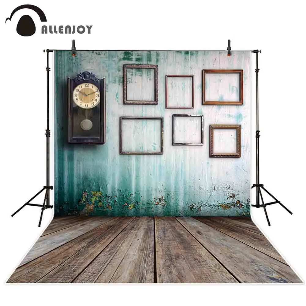 

Allenjoy background for photo studio vintage old room clock frame photography backdrop photocall photo sessions custom decor