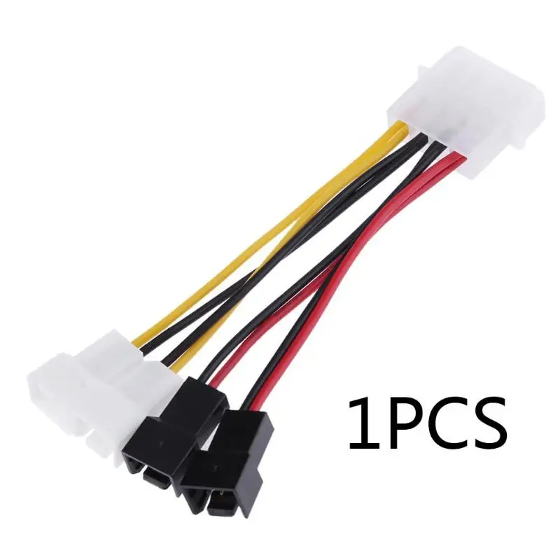 1pcs 4-pin Molex To 3-pin Fan Power Cable Adapter Connector 12v*2 / Computer Cooling Fan Cables For Cpu Pc Case Fan Cable - Pc Hardware Cables & Adapters - AliExpress