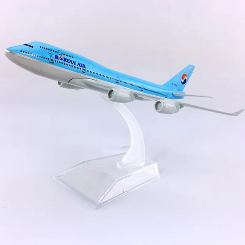 16 см 1:400 Boeing B747-400 простая модель воздушный корейский самолет с базовым сплавом самолет коллекционный дисплей игрушка модель украшения