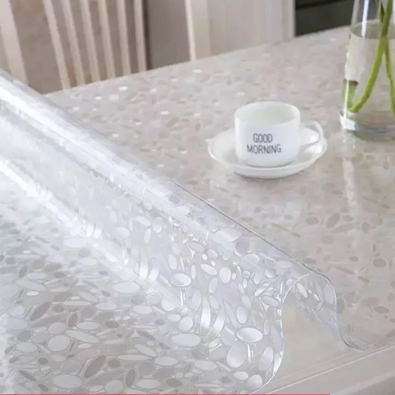  BALLE PVC Waterproof Table Cloth Protector Desk Pad Soft Glass Dining Tablecloth Transparent Anti-s