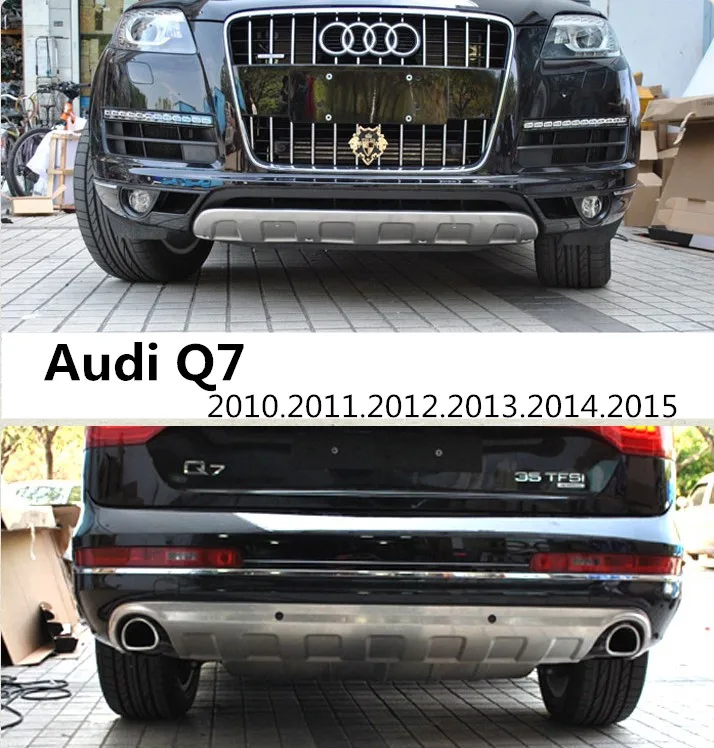 Для Audi Q7 2010.2011.2012.2013. бампера автомобиля бампер Высококачественная тарелка Нержавеющая сталь Передний+ задний бампер авто аксессуары