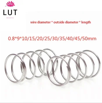 

10pcs 304 stainless steel spring pressure spring short compression spring Wire diameter 0.8* outside diameter 9* length 10-50