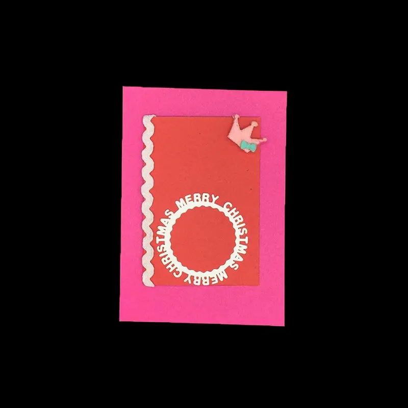 Embossing Folder Die Cut Snow Lace Circle Merry Christmas Metal Die Cutting Dies For DIY Scrapbooking Photo Album Decorative