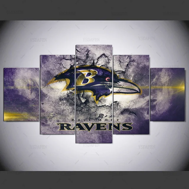 5 Panel Wall Pictures For Living Room Baltimore Ravens Sports Logo 5 Panel Wall Pictures For Living Room Baltimore Ravens Sports Logo Home Cuadros Decor Modular Painting Art