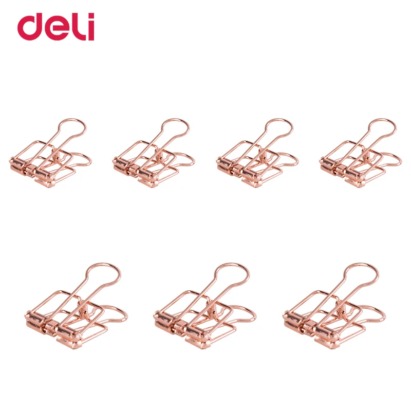 Deli 2 размера зажим для бумаги из розового золота с отверстиями офиса школы