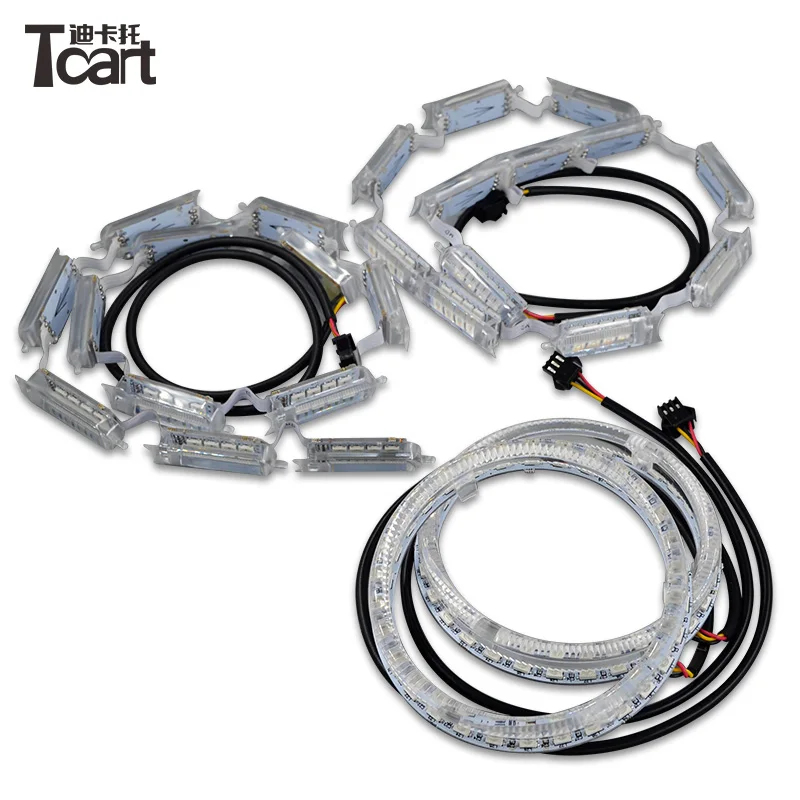 Tcart светодиодный фонарь для автомобиля RGB ангельские глазки Авто приложение управление DRL Halo Кольцо кристалл слеза ангела глаз мотоцикл для Volkswagen VW golf 4