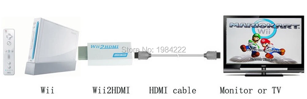 Переходник OCGAME для Wii на HDMI Wii2HDMI преобразователь 3 5 мм аудиовыход видео Full HD 720P 1080P