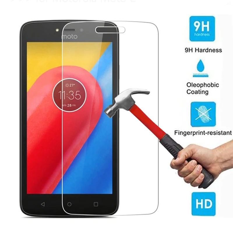 

0.26mm 9H Hardness 2.5D Premium HD Clear Tempered Glass Screen Protector Guard Film Cover For Motorola Moto C / Moto C Plus