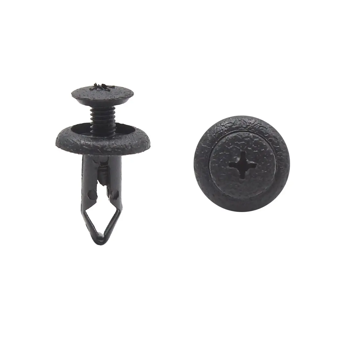 

uxcell Universal 20Pcs Black Plastic Rivets Truck Push Type Fastener Clip 6mm for Car