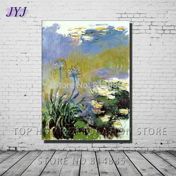 

Agapanthus 1917 by Claude Monet Top Quality 100% Handmade Oil Painting Canvas Wall Art Gift Top Home Decor CM013