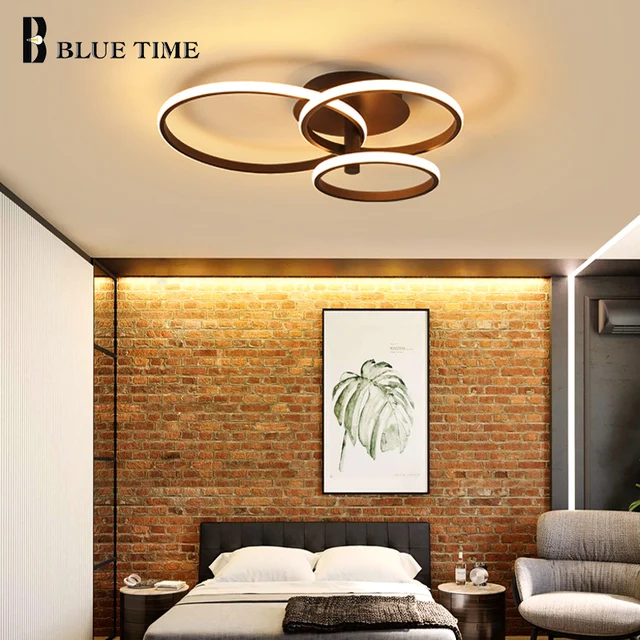 Hot Sale White&Coffee Finished Rings Modern LED Ceiling Lights For Bedroom Living Room Dining Room Home LED Ceiling Lamp Input AC220V220V Hot Sale White&Coffee Finished Rings Modern LED Ceiling Lights For Bedroom Living Room Dining Room Home LED Ceiling Lamp Input AC220V220V