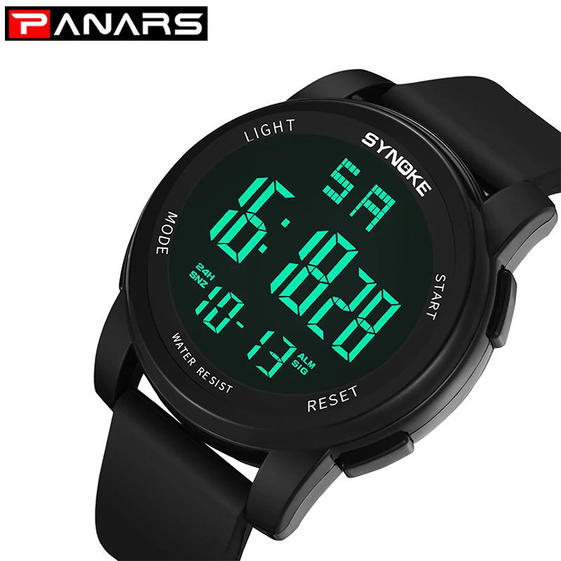 PANARS Мужские Цифровые Спортивные наручные часы LED экран большой циферблат