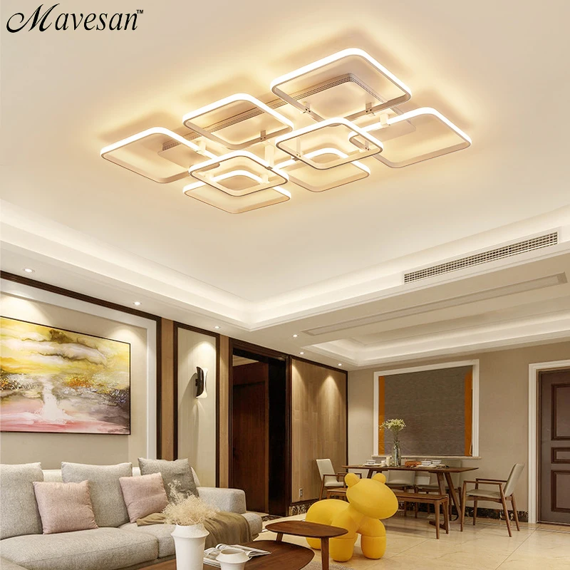 

Acrylic Living room led ceiling lights for study room Lighting fixtures lampe led plafond Plafond home remote control 128W