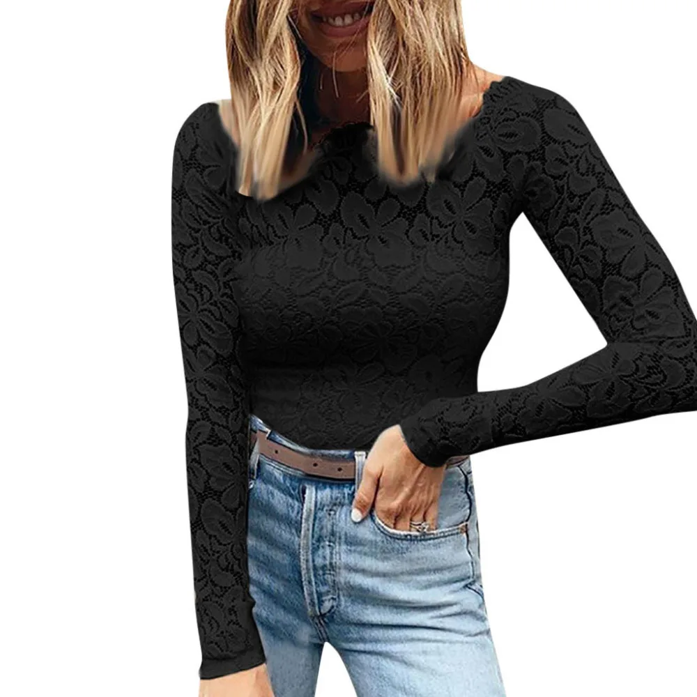 

Fashion Camisas Mujer Lace Women Blouses Long Sleeve 4XL Size Casual Leisure Vintage Ladies Tops Shirts Modis 4XL Size Tops L*5