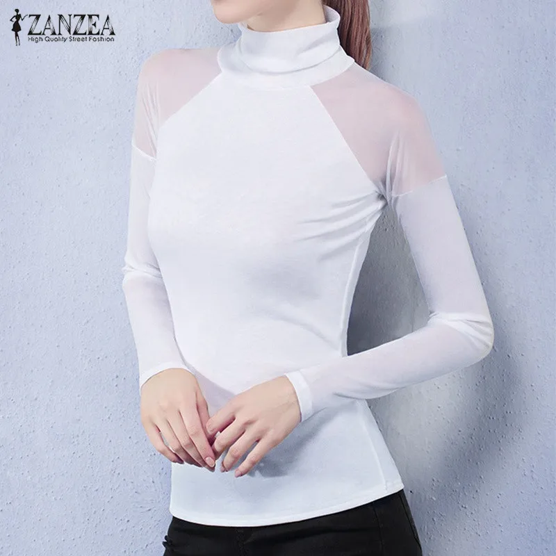 Женская блузка ZANZEA прозрачная с длинным рукавом|blusas fashion|blusas plusblouse fashion |