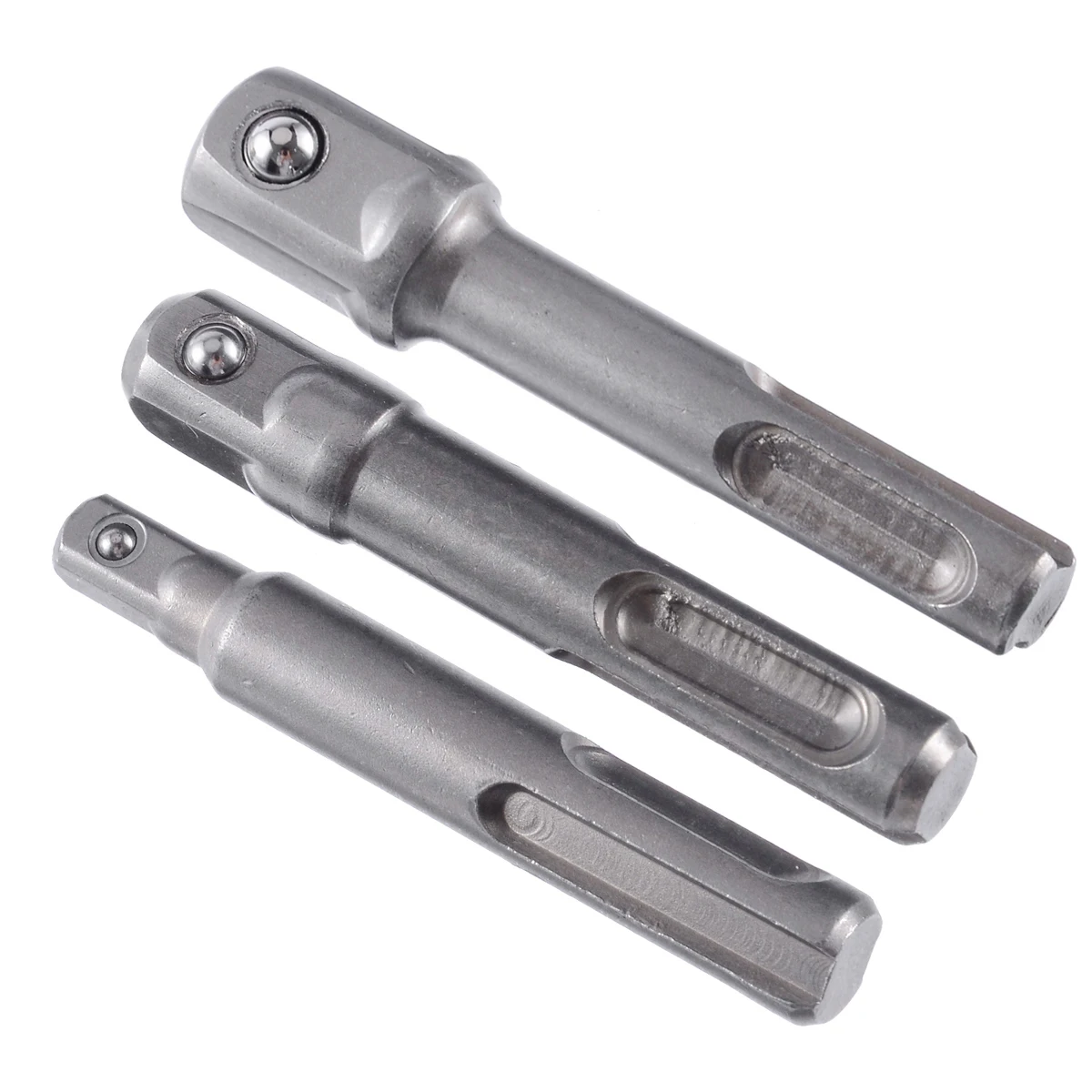3pcs/set 1/2'' 3/8'' 1/4'' Socket Nut Driver Adapter Drill Bit Extension Power Bar Bits For Sds Plus Drills Chuck Hammer