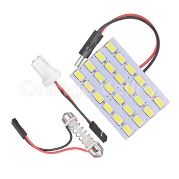 

100Set Wholesale Dome Door Lamp 24 LED 5630 SMD Car Auto 5730 Interior Lamp Bulb T10 Festoon Dome 3 Adapter DC12V