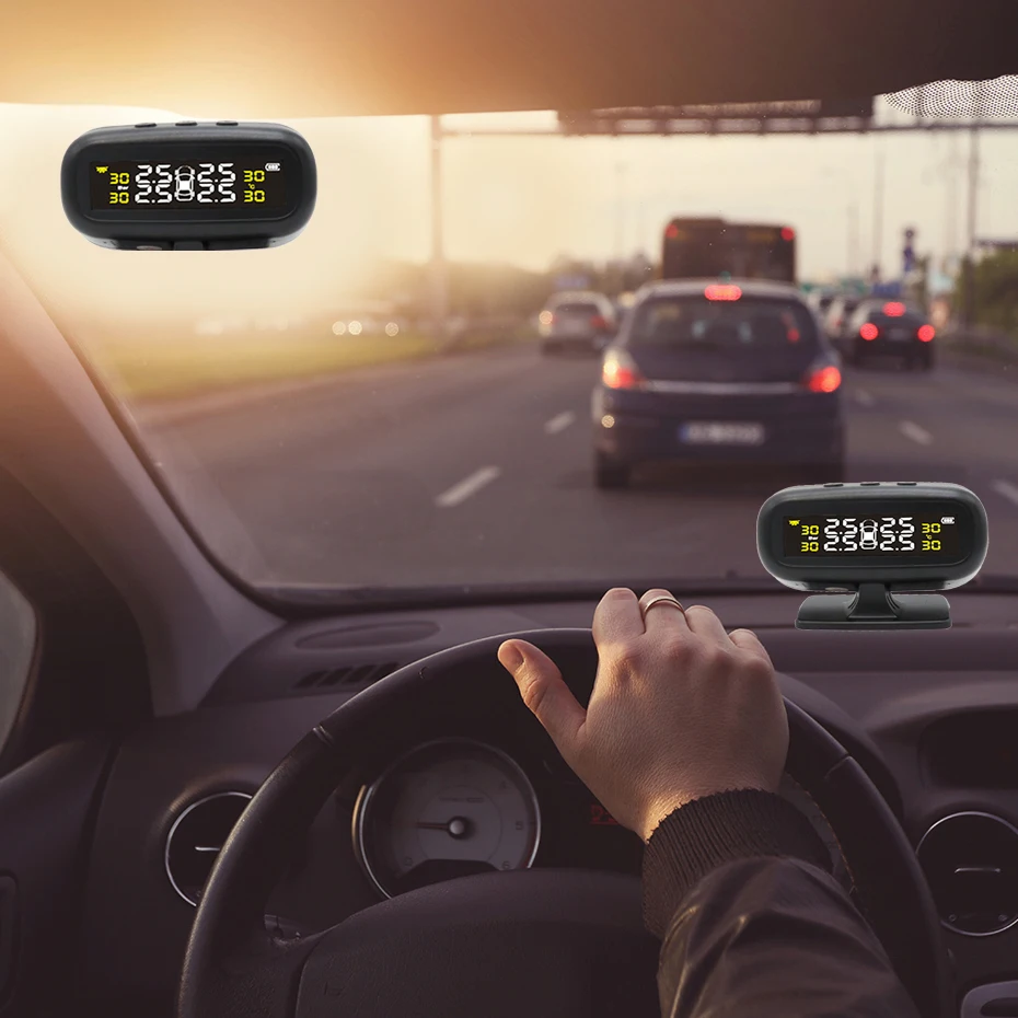 Система контроля давления в шинах 10 шт./лот TPMS на солнечной батарее 4 колеса