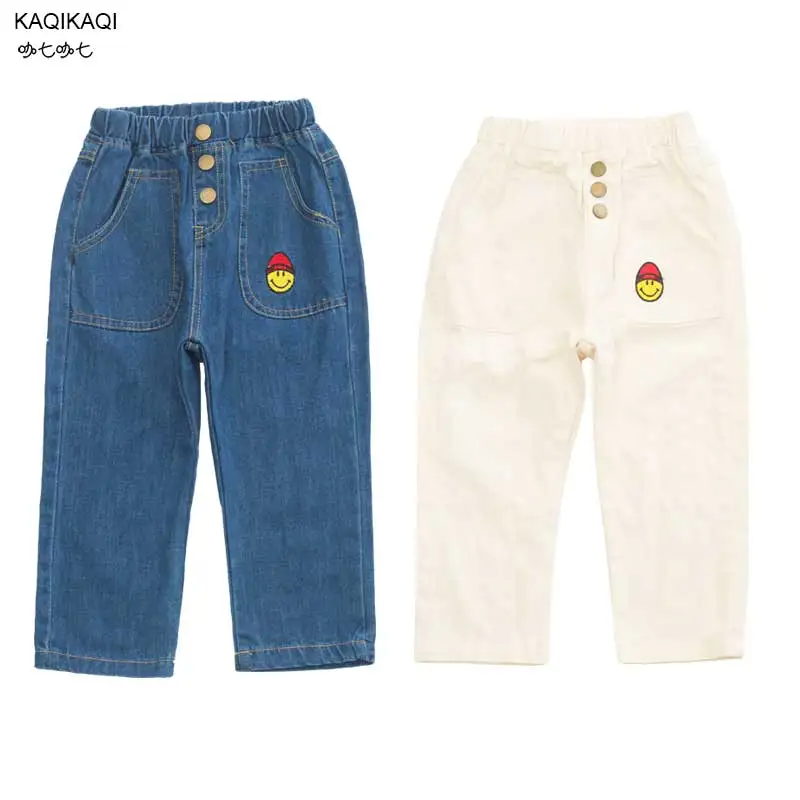 

Brand Kids Cartoon Trousers Pant 2019 Autumn New cotton Solid Color casual Jeans pants for cute sweet fashion baby girls boys