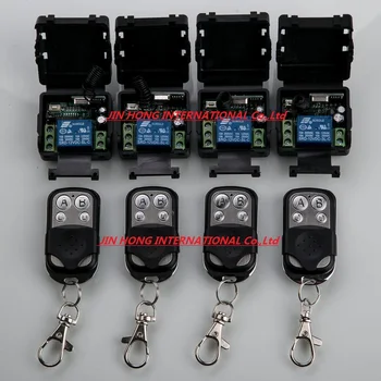 

Free shipping 12V 1ch wireless remote control switch system 4 transmitter & 4 receiver relay smart house z-wave