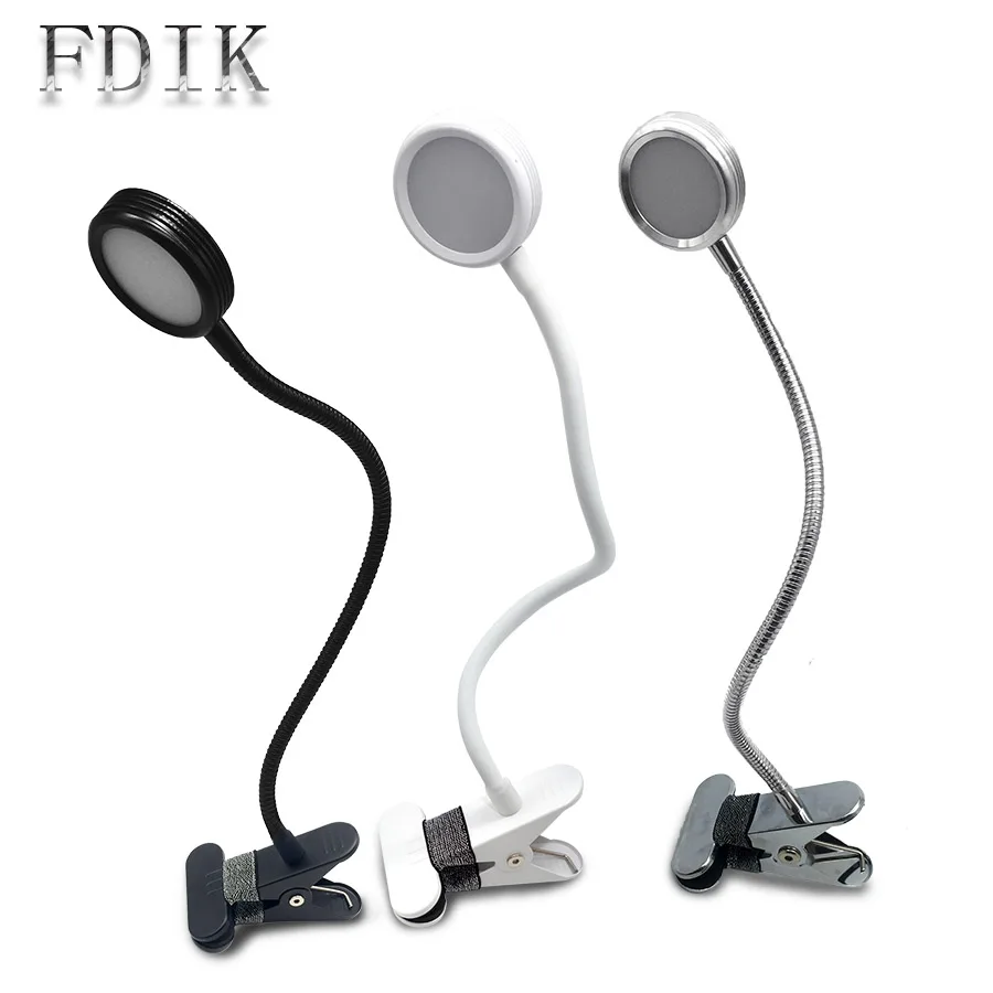 

USB Rechargeable LED Desk Lamp With Clip On/Off Switch Three Color Dimmable Table Lamp Reading Night Light For Bedroom Desktops