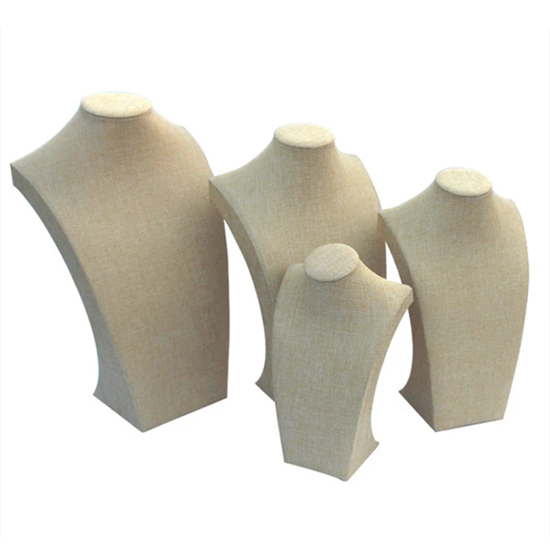  Flannelette Portrait Necklace Display Stand Holder Jewellry Mannequin Bust For Necklace Pendant Win