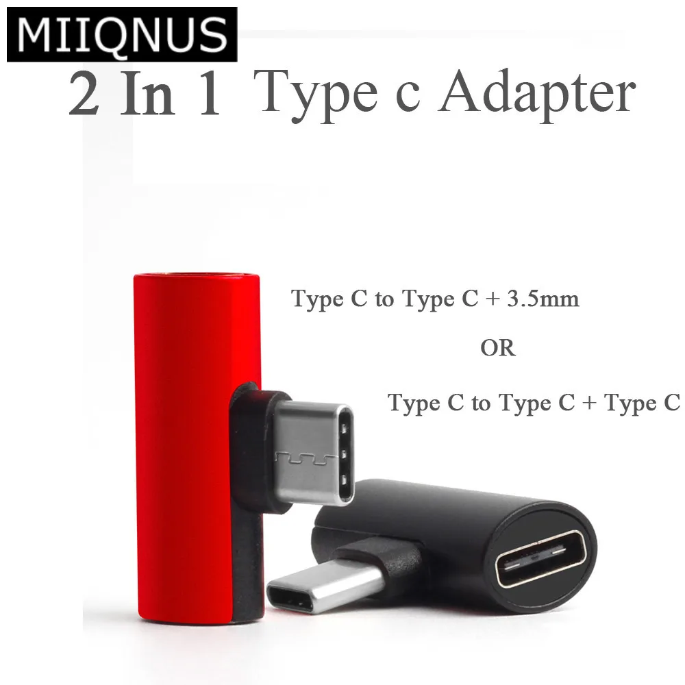

3 in 1 USB C to Type-c Adapter USB Type C Charging Cable Charger Earphone Converter for Xiaomi mi 8 Mi6 Leeco Headphone Adapters