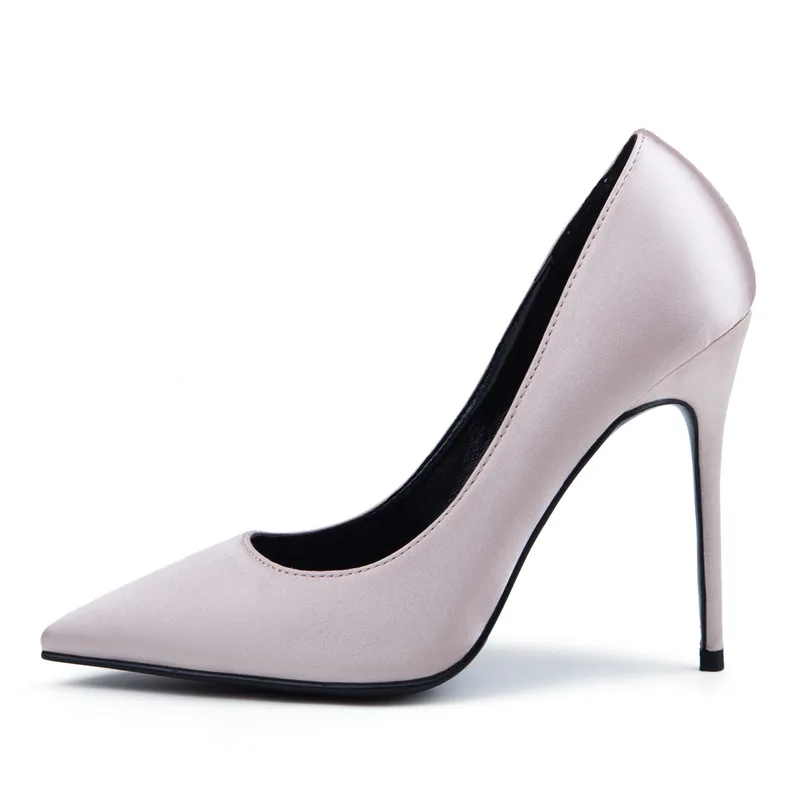 

Sexy Pointed-toe High Heels 2019 New Satin Face Cross-border Shallow Mouth Banquet Fine Heels Single Shoes Heel Height 8cm/10cm