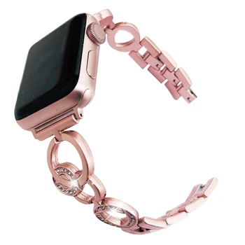 

Hot Stainless Steel Bracelet for Apple Watch 38mm 42mm 40mm 44mm Rose Gold Women Replace Watchband Strap Band for iwatch 1 2 3 4