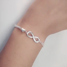 Ювелирные изделия подарок бесконечность сердце двойной браслет-цепочка(1 шт