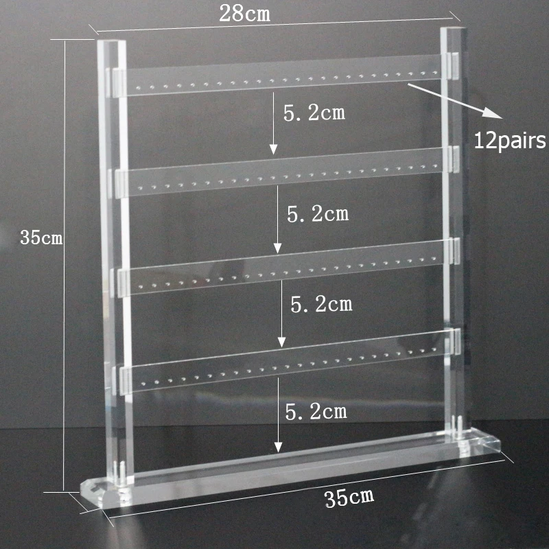 Топ акриловый плексиглас Висячие ювелирные изделия с длинными серьгами держатель выставочный элемент стойка ушной шпильки представление стойки Съемная витрина - Цвет: 4 layers clear