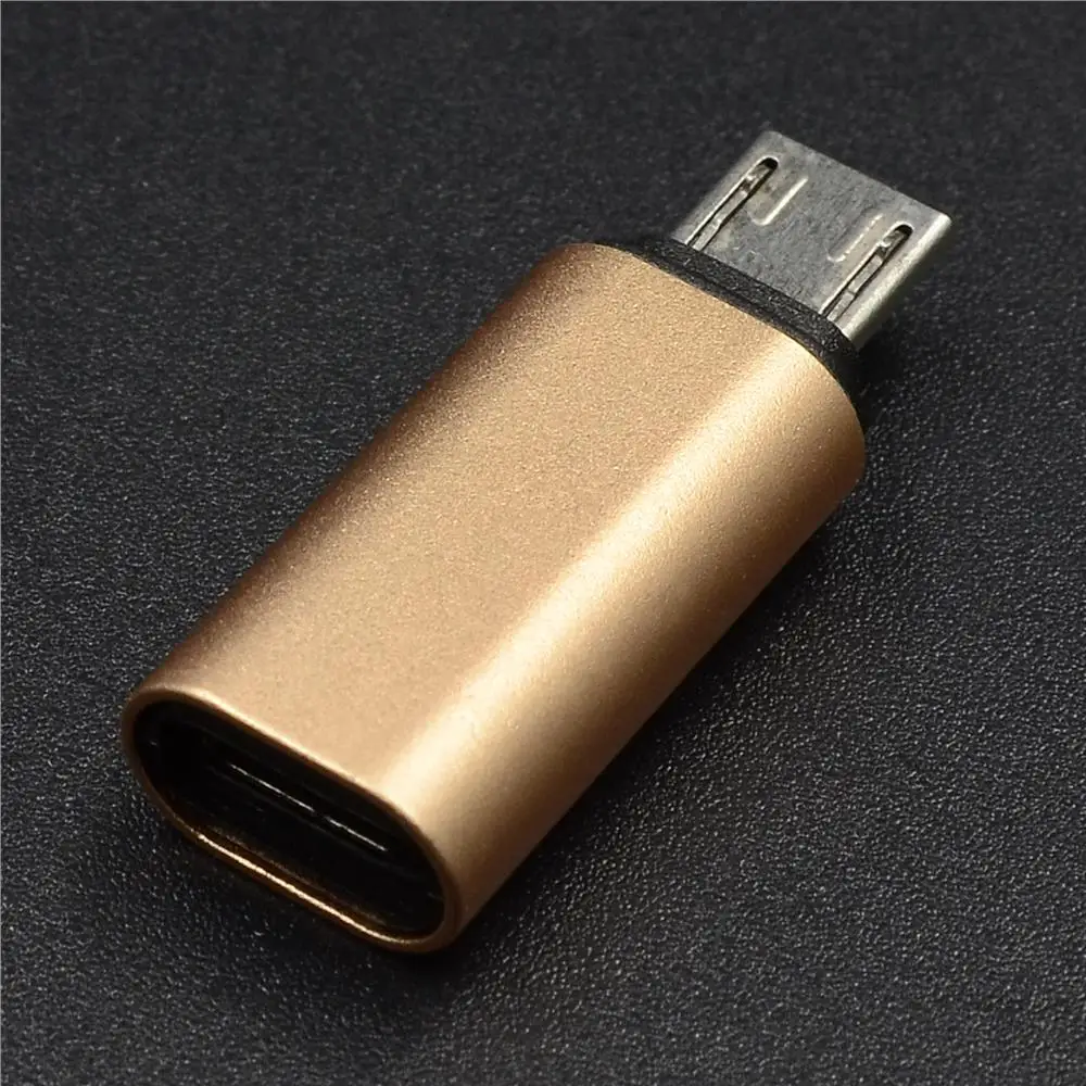 Металлический type-C Женский к Micro USB Мужской адаптер, для MicroUSB Мужской к type-C Женский адаптер - Цвет: Champagne