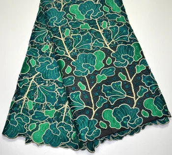 

Latest 100% Nigeria Design High Quality Teal Guipure lace for wedding Swiss Cord lace fabrics 5 Yards