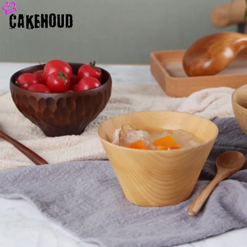 CAKEHOUD новая японская деревянная чаша jujube креативная рисовая чаша Салатница из натурального дерева посуда миска кухонные аксессуары