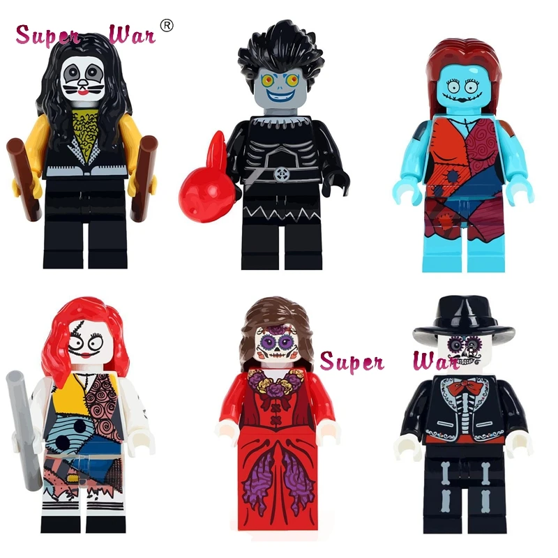 

Single Drummer Eric Yagami Light Nightmares Sally The Horror Theme Movie Woman Skeleton building blocks bricks toys for children