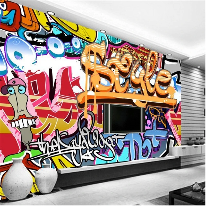 

beibehang custom mural rock graffiti bar KTV tooling background wall photo 3d wall wallpaper decoration wall paper home decor