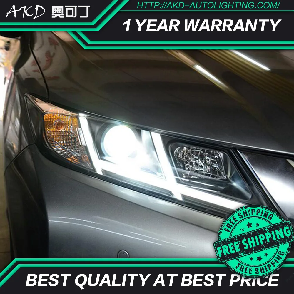AKD тюнинг Автомобильные фары для Honda CITY- светодиодные фары DRL ходовые огни Биксеноновые Противотуманные фары ангельские глазки авто