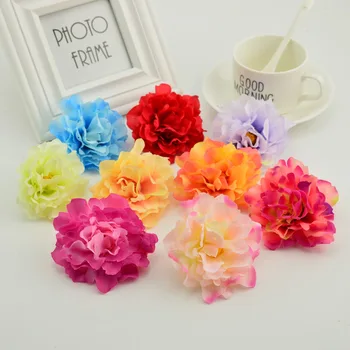 

10pcs 8cm cheap silk peony head artificial flower for home wedding flower wall decoration DIY needlework wreaths hat fake flower