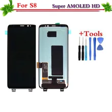 Untuk Samsung Galaxy S8 G950 G950F AMOLED LCD Layar Sentuh Digitizer Tampilan Perakitan Pengganti untuk Samsung S8 G950