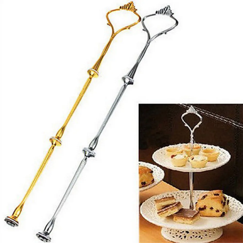 

1 Set Cake Plate Stand 2 or 3 Tier fittings Centre Handle Fitting Hardware Rod Wedding Party Decor 6 Colors