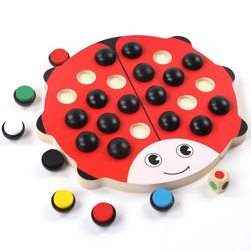 

Wooden Beetle Memory Chess B baby Educational Toys Color cognition Wooden Toys Jigsaw Puzzle Learning Toys for Children MT31