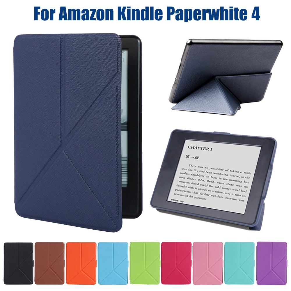 

Ultra Thin Magnetic PU Leather Cover Smart Case Foldable Folio Stand Holder Auto Sleep/Wake For Amazon 2018 Kindle Paperwhite 4
