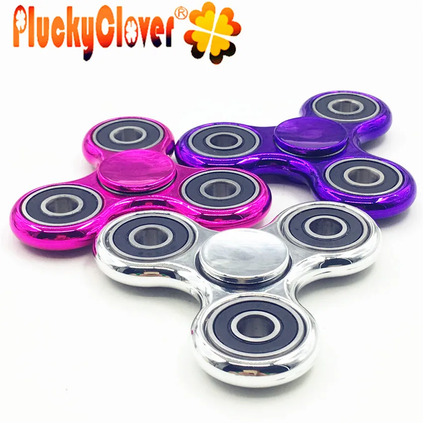 

10pcs/lot Colorful ABS Fidget Spinner Electroplate Finger Spiners Kids Top Spinner Toys Adult Finger Spiner Toys Hand Gyro Gifts