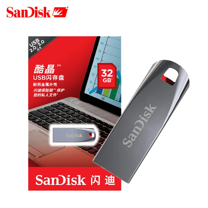 SanDisk USB флеш-накопитель Cruzer Force U диск 8 ГБ 16 ГБ 32 ГБ 64 Гб флешки мини-флешки USB 2,0 флеш-карта памяти SDCZ71